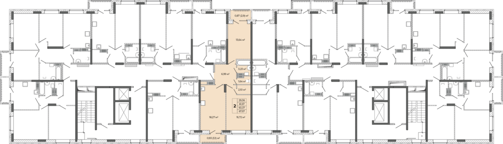 2-комнатная квартира — на этаже