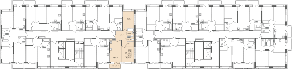 2-комнатная квартира — на этаже