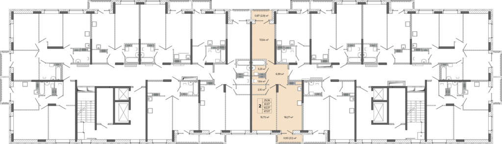 2-комнатная квартира — на этаже