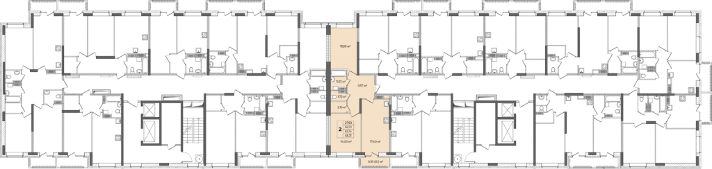 2-комнатная квартира — на этаже